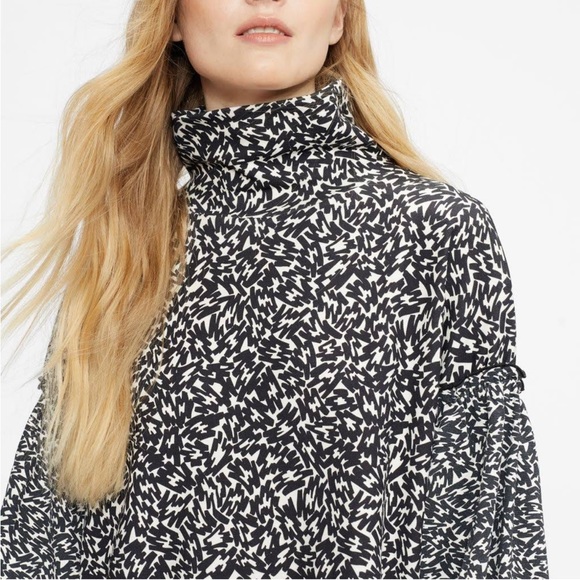 Ted Baker Black and White Floral Tiered Toddl Long Sleeve Midi Peasant Dress - Picture 9 of 16